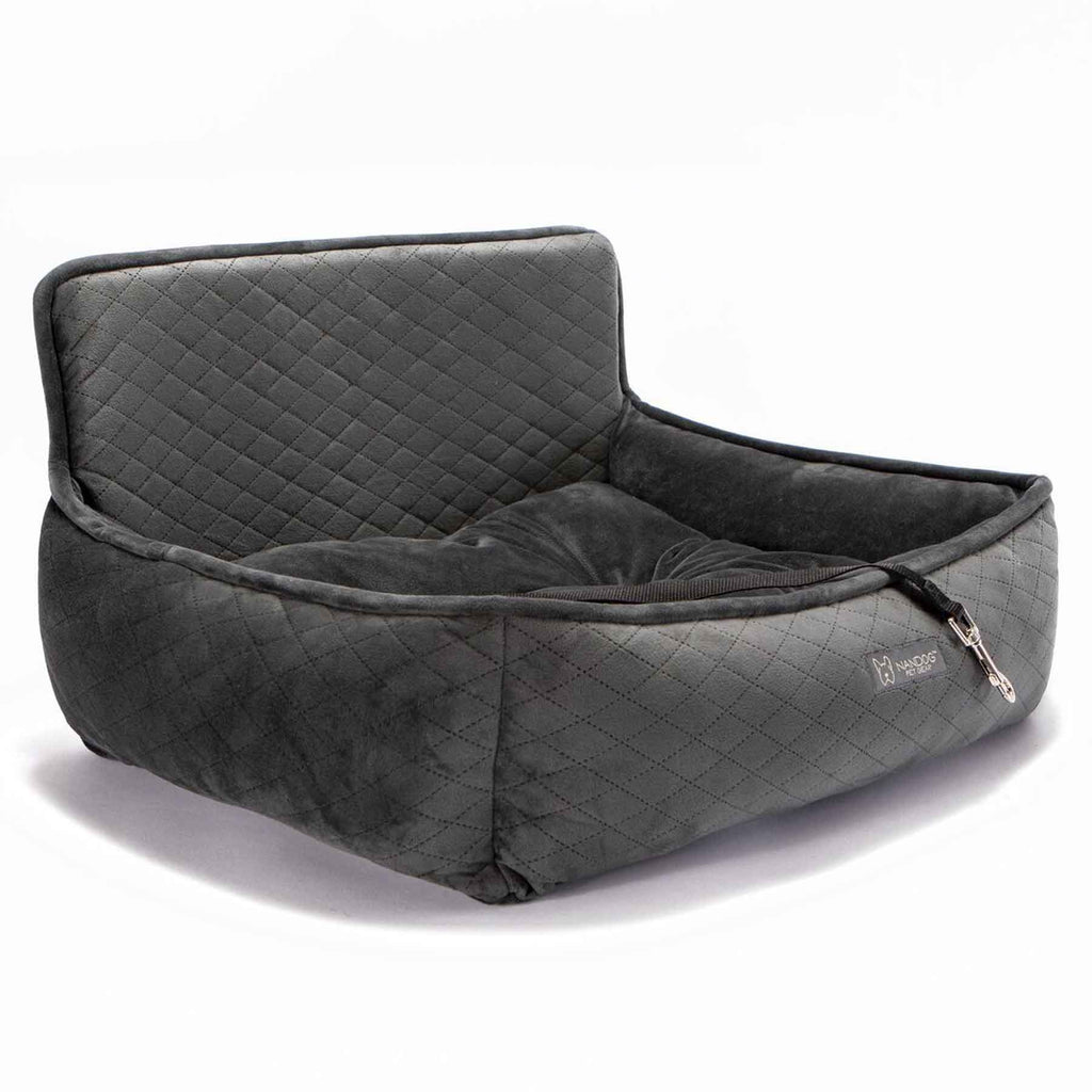 Nandog Luxe Dog Car Seat (Plush Dark Grey)