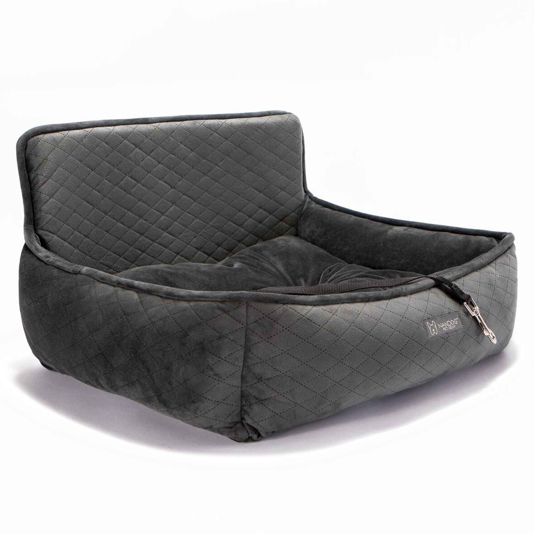 Nandog Luxe Dog Car Seat (Plush Dark Grey)