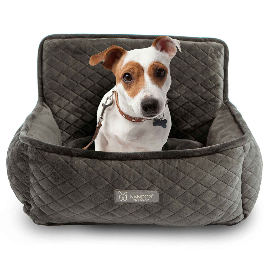 Nandog Luxe Dog Car Seat (Plush Dark Grey)
