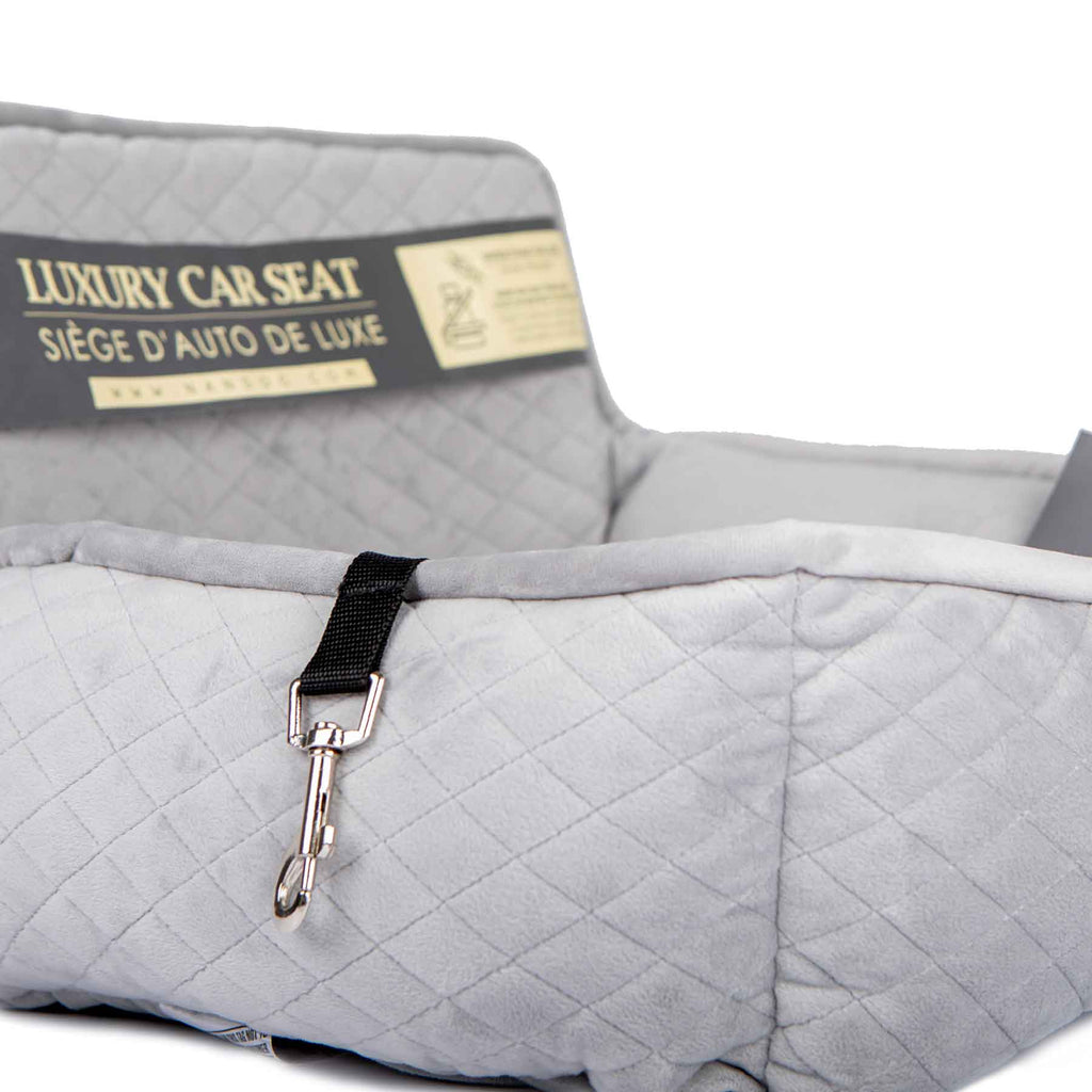 Nandog Luxe Dog Car Seat (Plush Light Grey)