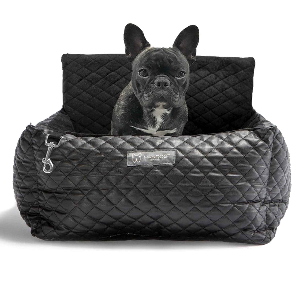 Nandog Luxe Dog Car Seat (Black Vegan Leather)