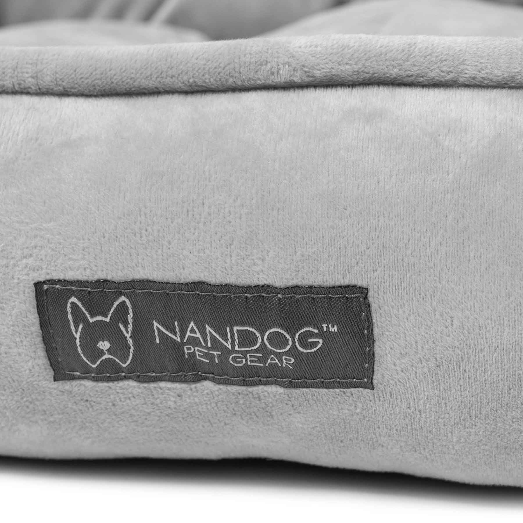 Nandog Reversible Luxe Big Dog Bed (Plush Grey)