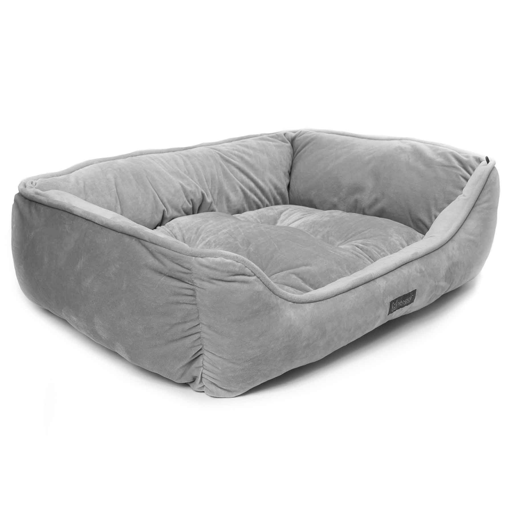 Nandog Reversible Luxe Big Dog Bed (Plush Grey)