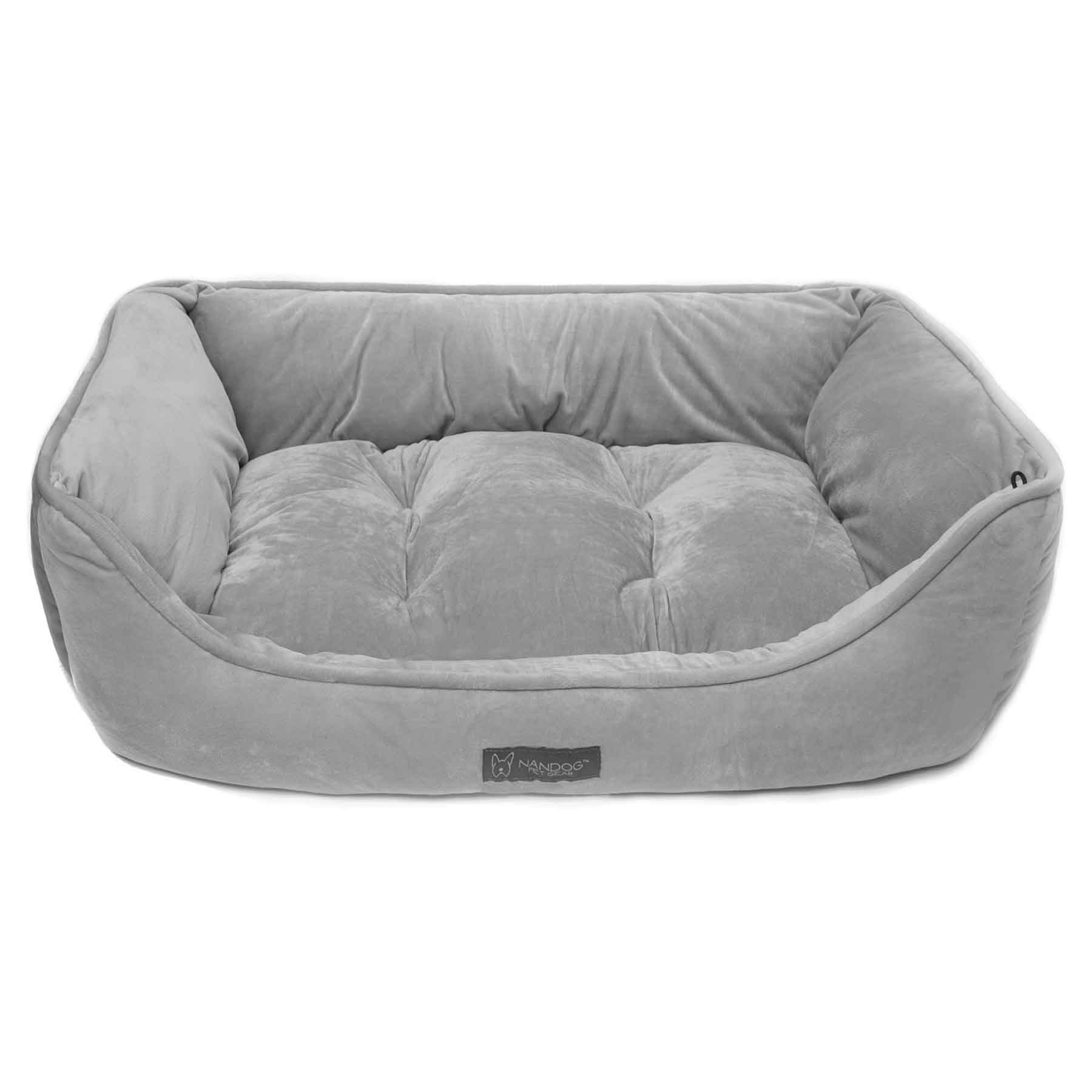 Nandog Reversible Luxe Big Dog Bed (Plush Grey)