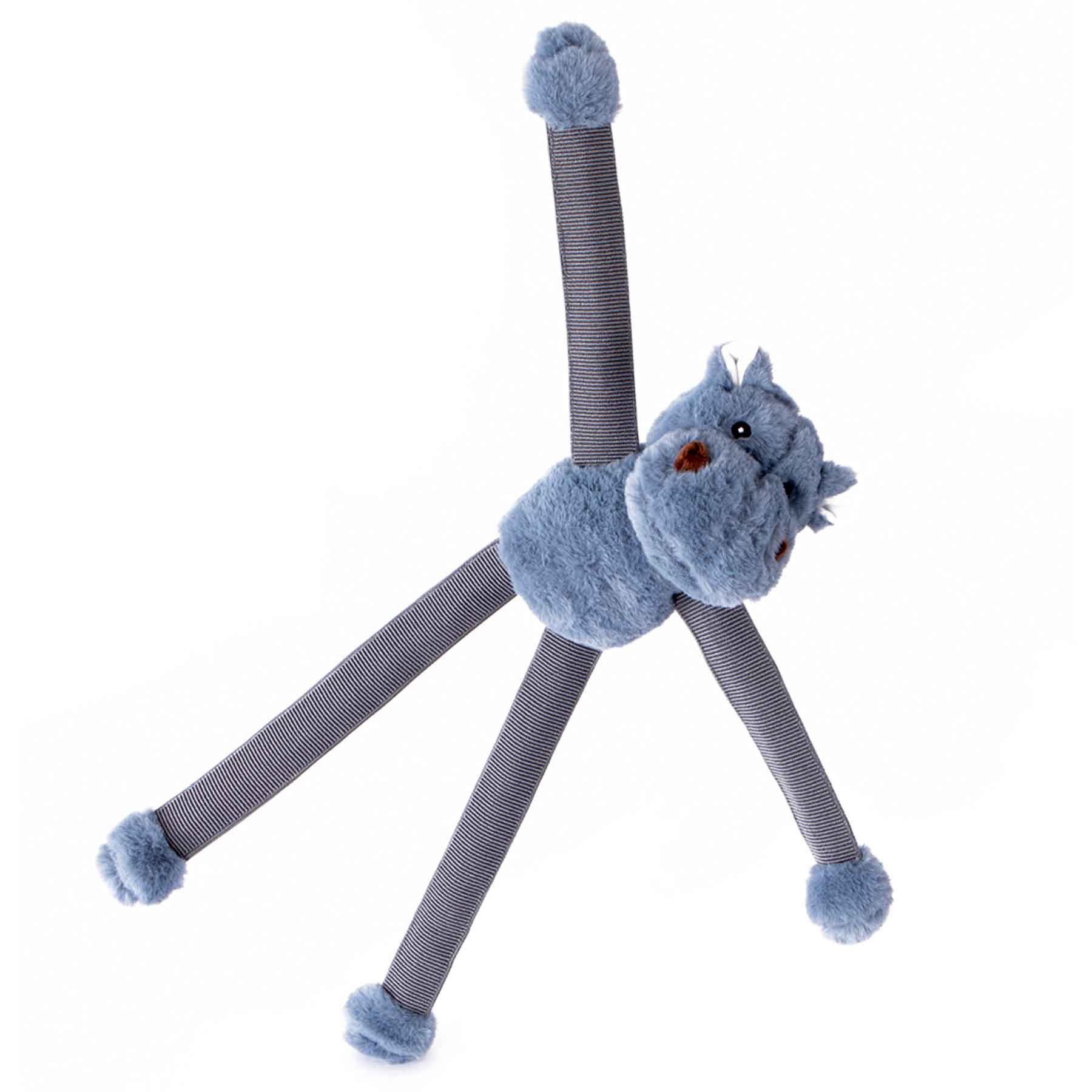 Nandog My BFF Bungee Hippo Squeaker Plush Dog Toy