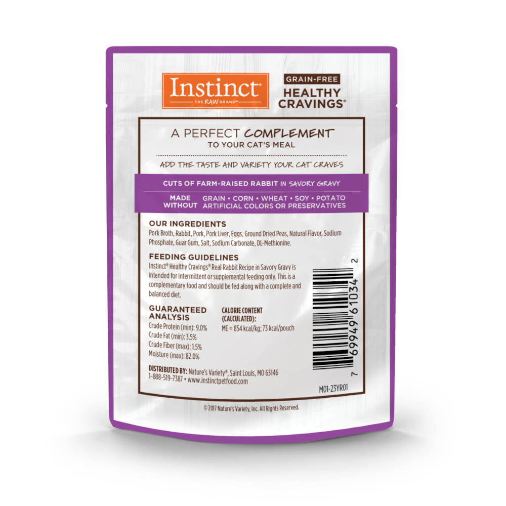 Instinct Healthy Cravings Real Rabbit Grain-Free Wet Cat Food Topper 3oz