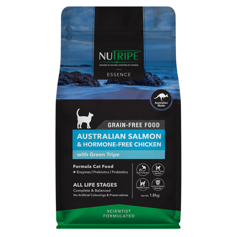 Nutripe Essence Australian Salmon & Chicken with Green Tripe Grain-Free Dry Cat Food
